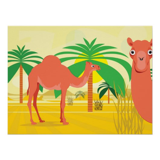 Camels Illustration Poster (Vorderseite)