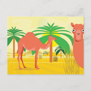 Camels Illustration Postkarte