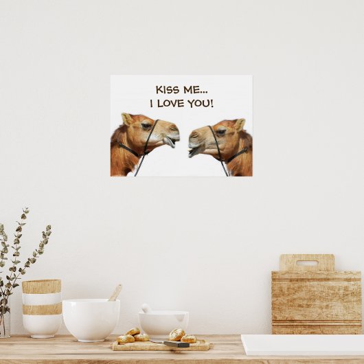 Camels Kissing Funny Poster (Küche)