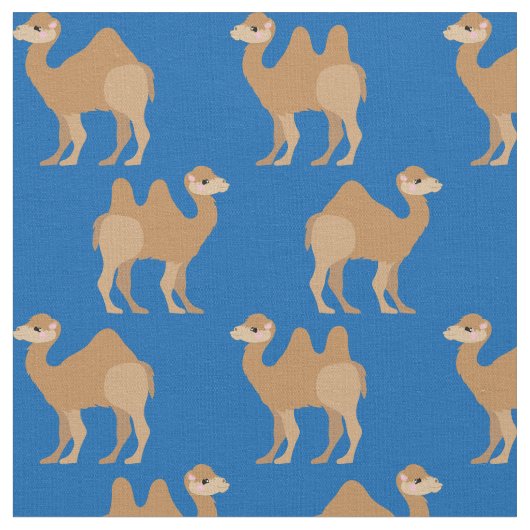 Camels Print Fabric Blue Stoff (Nahaufnahme)