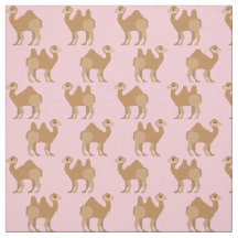 Camels Print Fabric Pink
