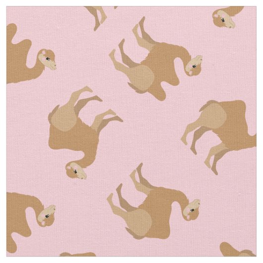 Camels Print Fabric Pink Stoff (Nahaufnahme)