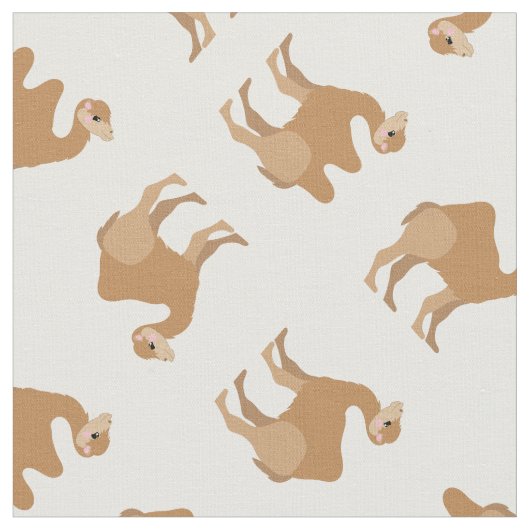Camels Print Fabric White Stoff (Nahaufnahme)
