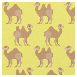 Camels Print Fabric Yellow Stoff