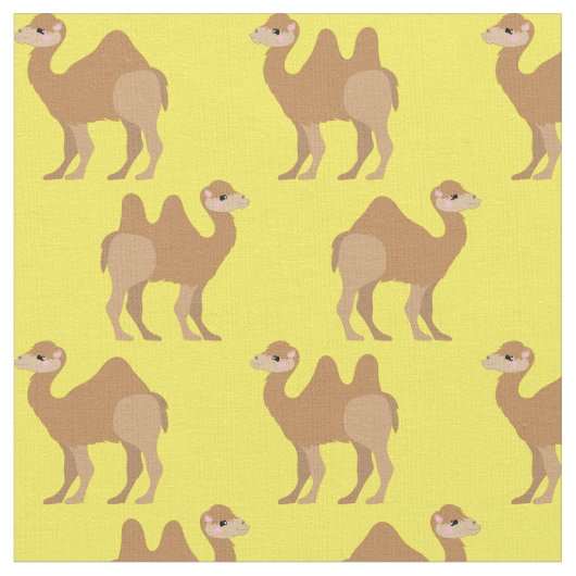 Camels Print Fabric Yellow Stoff (Nahaufnahme)
