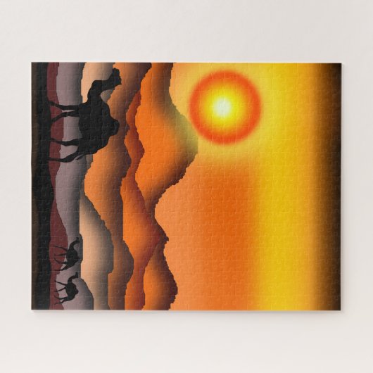 Camels Puzzle Sunset Wüste (Horizontal)