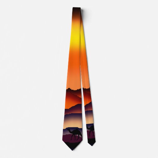 Camels Silhouette in der Wüste Sunset Neck Tie Krawatte (Vorderseite)