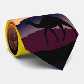 Camels Silhouette in der Wüste Sunset Neck Tie Krawatte (Gerollt)