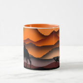 Camels Silhouette - Wüste Sonnenuntergang - Malere Tasse (Zentrum)