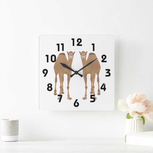 Camels Wall Clock Quadratische Wanduhr (Zuhause)