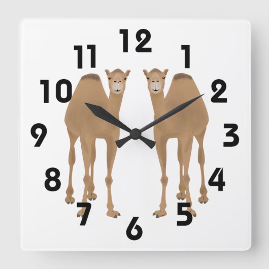 Camels Wall Clock Quadratische Wanduhr (Vorderseite)