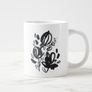Cameo Bloom - Schwarz und Weiß Jumbo-Tasse