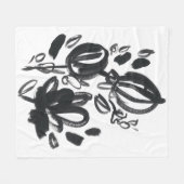 Cameo Bloom - Schwarzweiß Fleecedecke (Vorderseite (Horizontal))