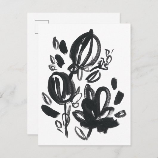 Cameo Bloom - Schwarzweiß Postkarte (Vorne/Hinten)