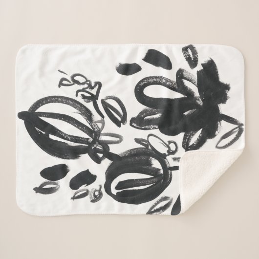 Cameo Bloom - Schwarzweiß Sherpadecke (Vorderseite (Horizontal))