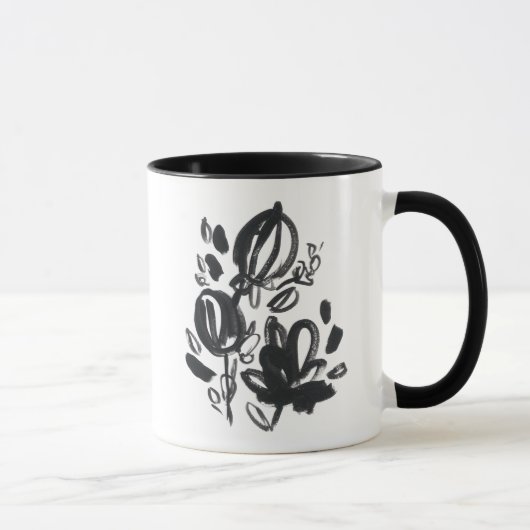 Cameo Bloom - Schwarzweiß Tasse (Rechts)