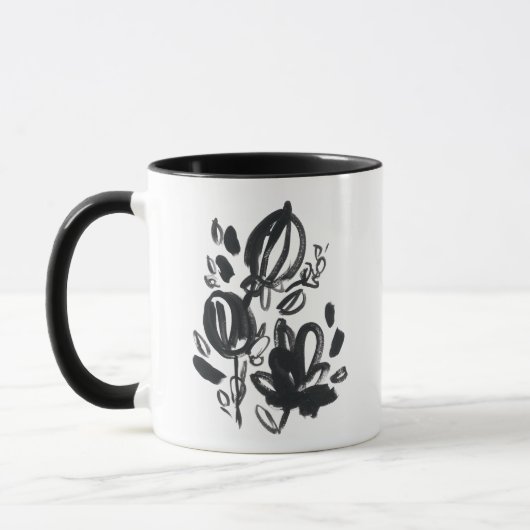 Cameo Bloom - Schwarzweiß Tasse (Links)