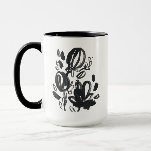Cameo Bloom - Schwarzweiß Tasse (Links)