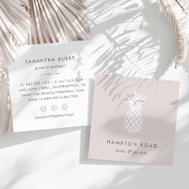 Cameo Blush Ananas Quadratische Visitenkarte