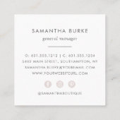 Cameo Blush Ananas Quadratische Visitenkarte (Rückseite)