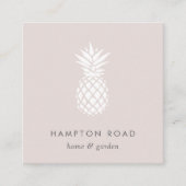 Cameo Blush Ananas Quadratische Visitenkarte (Vorderseite)