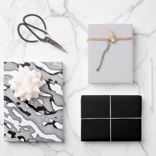 Cameo Lang hellgrau Design Geschenkpapier Set (Vorderseite)