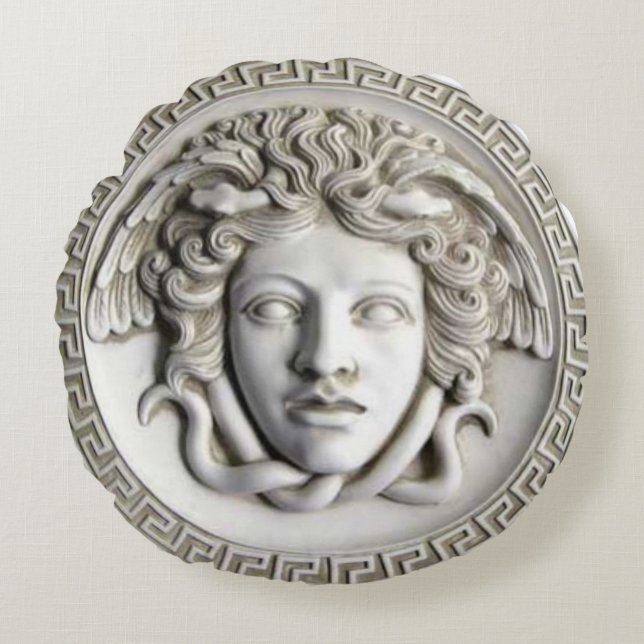 Cameo Medusa Rundes Kissen (Vorderseite)