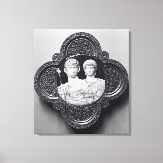 Cameo mit dem Kaiser Honorius und seiner Ehefrau Leinwanddruck (Vorderseite)