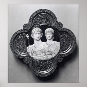 Cameo mit dem Kaiser Honorius und seiner Ehefrau Poster