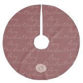 Cameo Pink Frohe Weihnachtsmeldung Polyester Weihnachtsbaumdecke (Vorderseite)