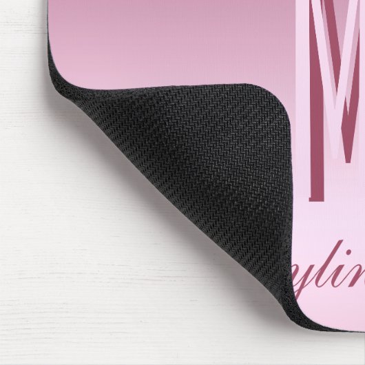 CAMEO PINK GLITZER TROPFEN KURSIVE NAME MONOGRAM MOUSEPAD (Ecke)