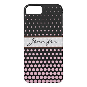 Cameo Pink Polka Dot Elegant Modernes Schwarz Case-Mate iPhone Hülle