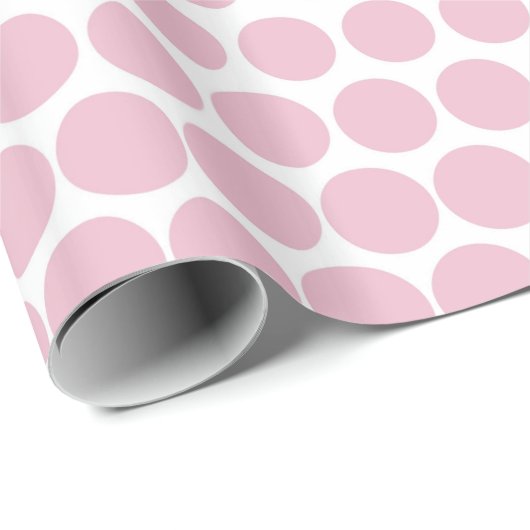 Cameo Pink Polka Dot Modern White Geschenkpapier (Rolleneckpunkt)