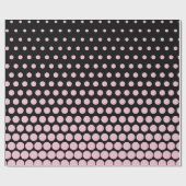 Cameo Pink Polka Dot Modernes Schwarz Geschenkpapier (Flach)