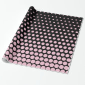 Cameo Pink Polka Dot Modernes Schwarz Geschenkpapier (Ungerollt)