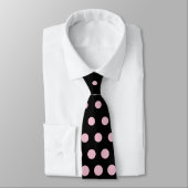 Cameo Pink Polka Dot Modernes Schwarz Krawatte (Gebunden)