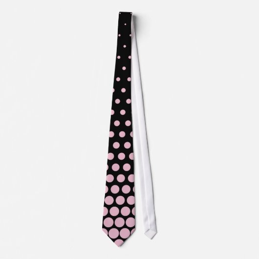 Cameo Pink Polka Dot Modernes Schwarz Krawatte (Vorderseite)