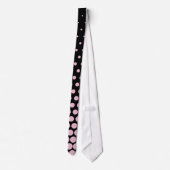 Cameo Pink Polka Dot Modernes Schwarz Krawatte (Rückseite)