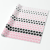 Cameo Pink und Black Polka Dot Geschenkpapier (Ungerollt)