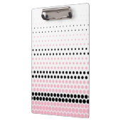 Cameo Pink und Black Polka Dot Klemmbrett (Links)