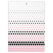 Cameo Pink und Black Polka Dot Klemmbrett (Rückseite)