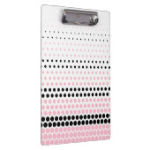 Cameo Pink und Black Polka Dot Klemmbrett (Rechts)