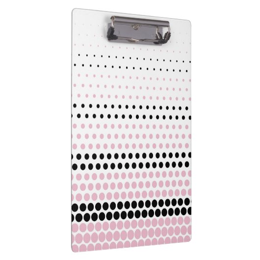 Cameo Pink und Black Polka Dot Klemmbrett (Rechts)