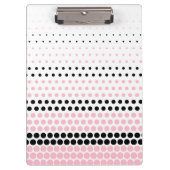 Cameo Pink und Black Polka Dot Klemmbrett (Vorderseite)