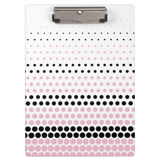 Cameo Pink und Black Polka Dot Klemmbrett (Vorderseite)