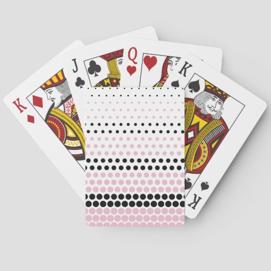 Cameo Pink und Black Polka Dot Spielkarten (Rückseite)