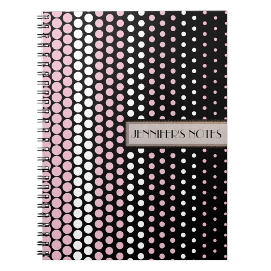 Cameo Pink und White Polka Dot Notizblock (Vorderseite)