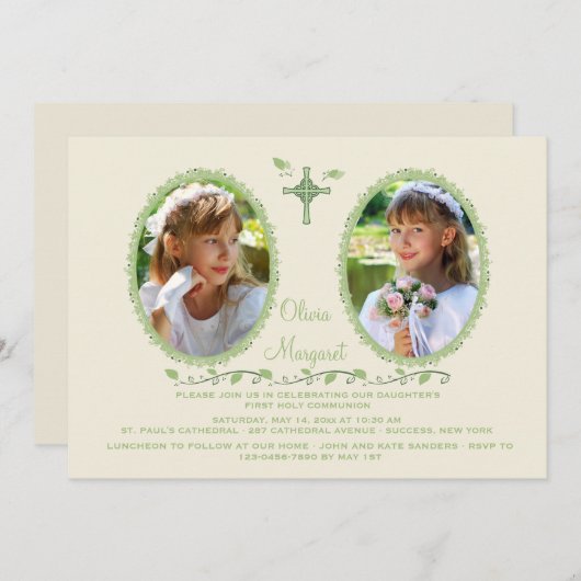 Cameo Religious Einladung (Vorne/Hinten)