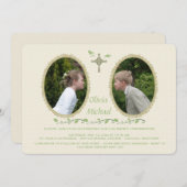 Cameo Siblings Two Foto Religiöse Einladung (Vorne/Hinten)