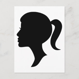 Cameo Silhouette Mädchen Postkarte